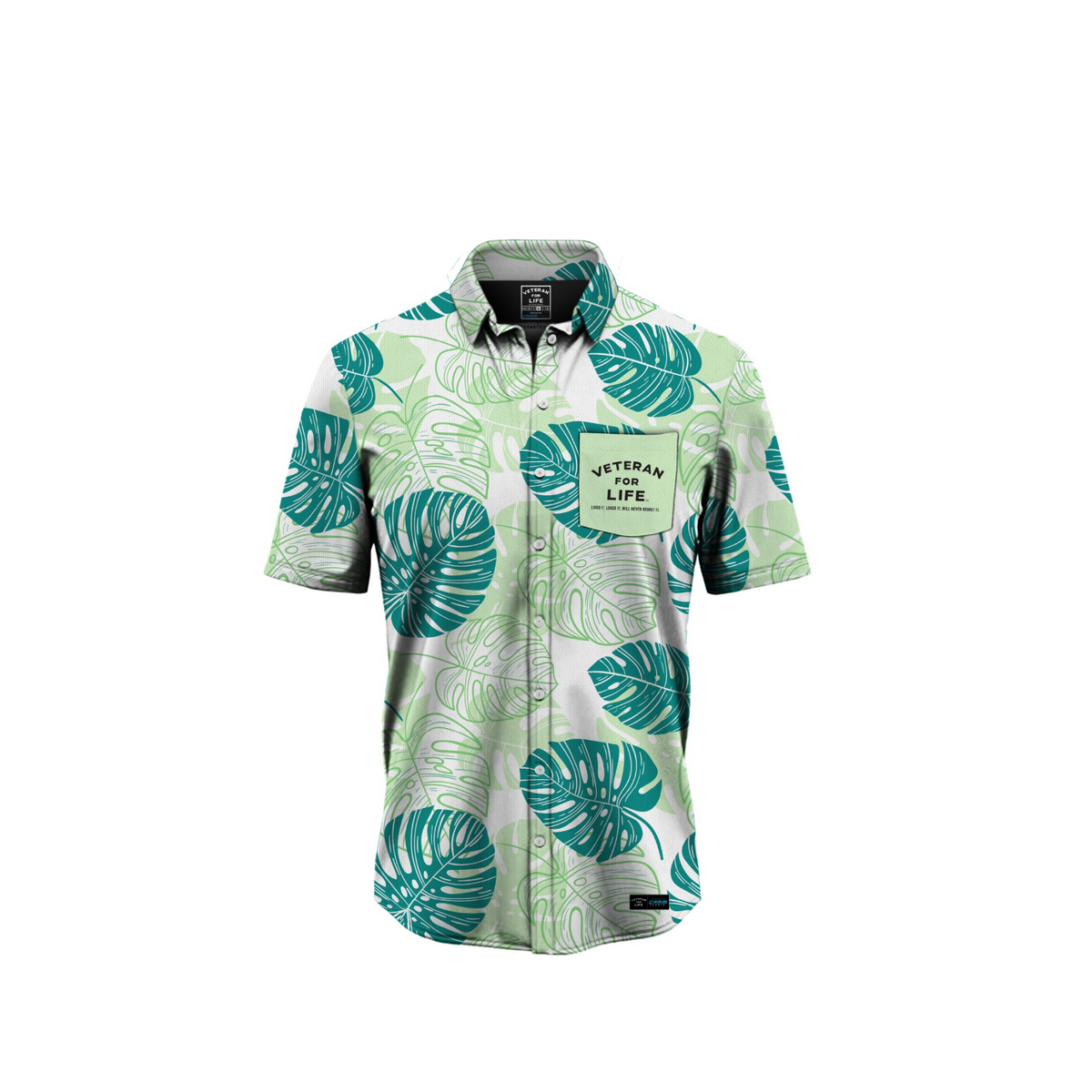 VICTOR MONSTERA FLORAL CORAL MENS WOOL VNECK TEE main image 1